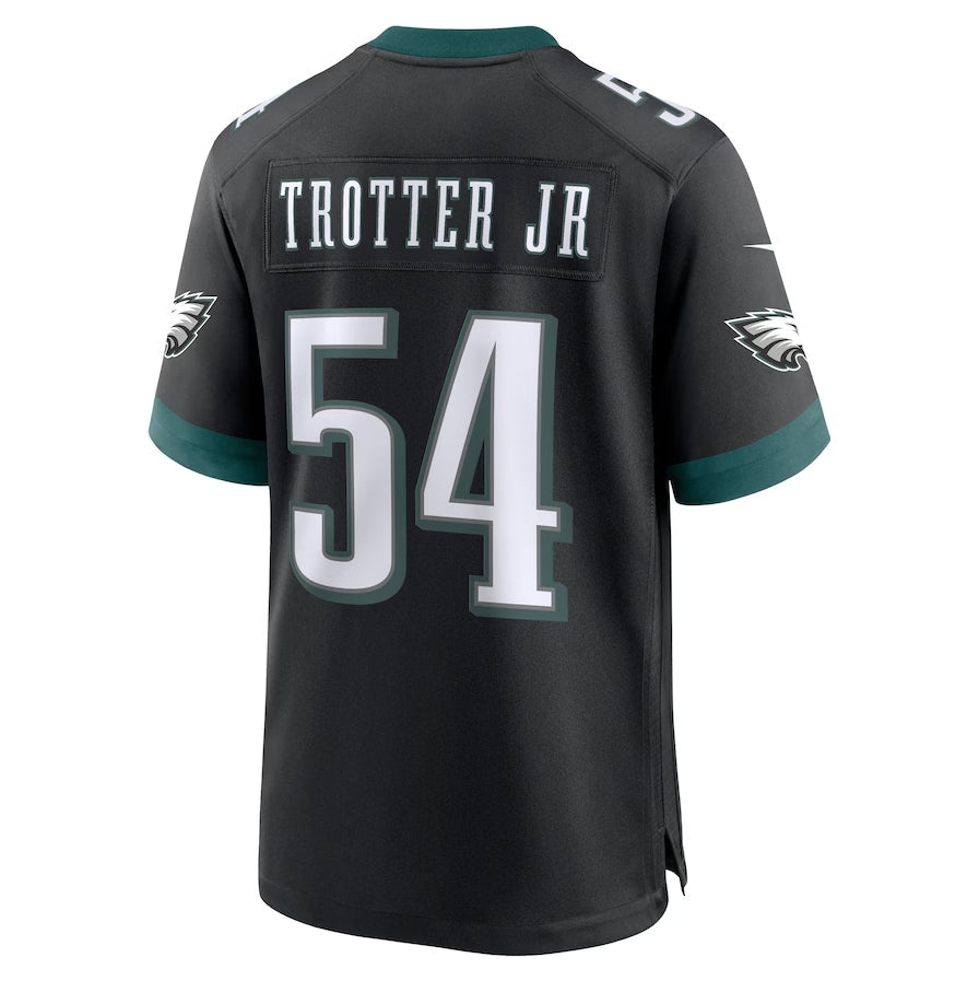 Philadelphia Eagles #54 Jeremiah Trotter Jr. Alternate 2024 Draft Game Jersey - Black Football Jerseys