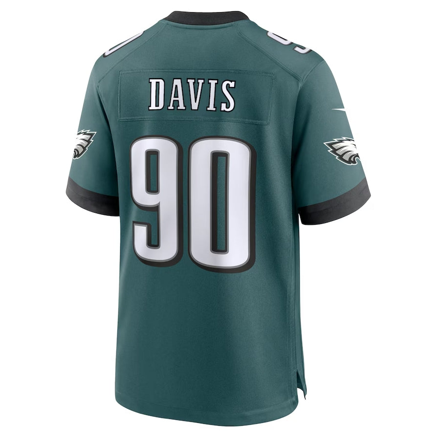 Philadelphia Eagles #90 Jordan Davis Team Game Jersey - Midnight Green American Football Jerseys