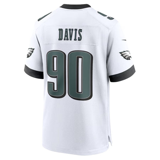 Philadelphia Eagles #90 Jordan Davis White Game Jersey - White American Football Jerseys