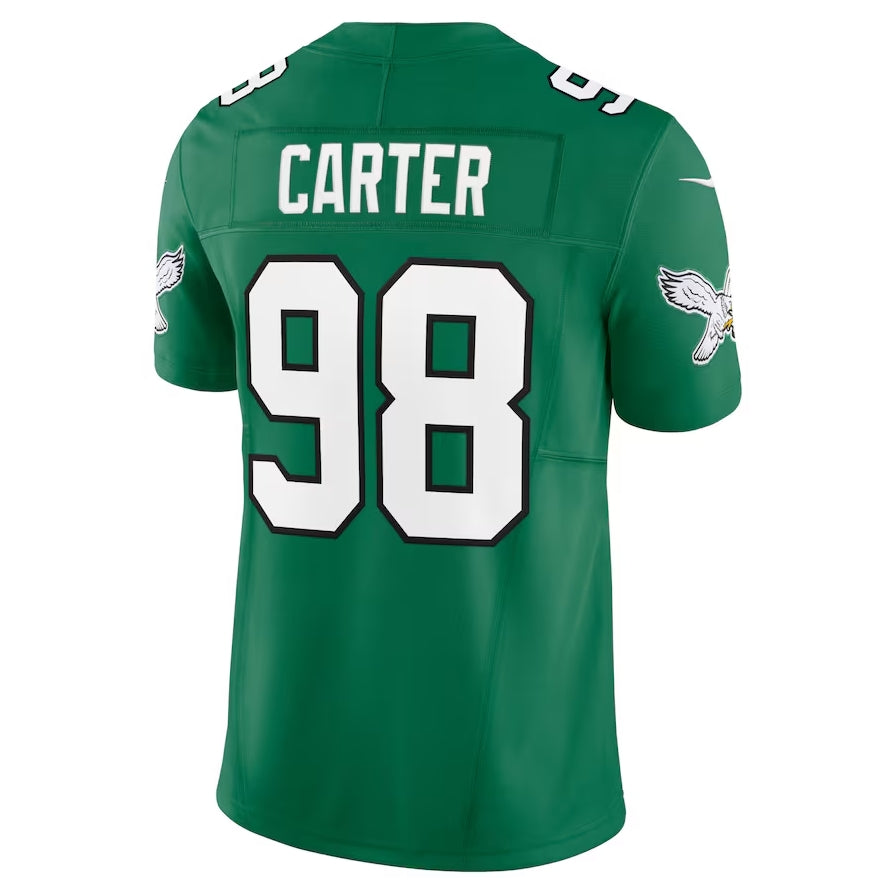 Philadelphia Eagles #98 Jalen Carter Alternate Vapor F.U.S.E. Limited Jersey - Kelly Green American Football Jerseys