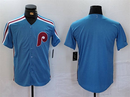 Philadelphia Phillies Blank Blue Cool Base Stitched Baseball Jersey