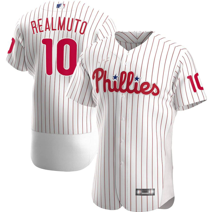 Philadelphia Phillies #10 JT Realmuto White Home Authentic Player Jersey Baseball Jerseys