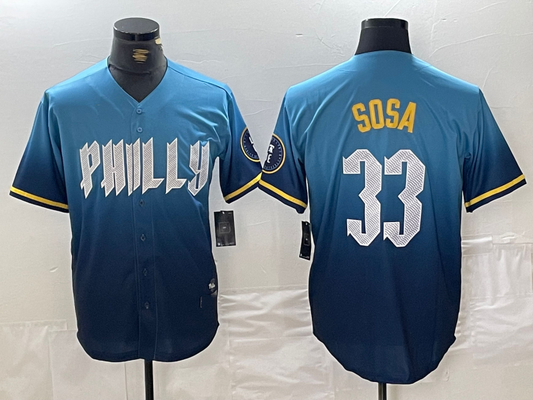 Philadelphia Phillies #33 Edmundo Sosa Blue 2024 City Connect Limited Stitched Baseball Jersey