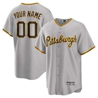 Baseball Jerseys Custom Pittsburgh Pirates  Gray Road Custom Replica Jersey