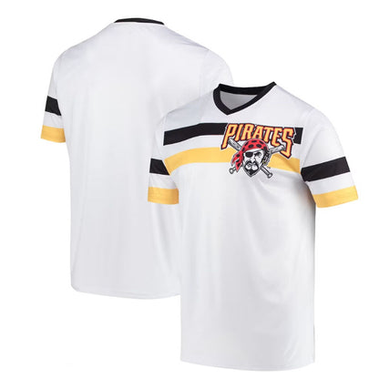 Pittsburgh Pirates Stitches Cooperstown Collection V-Neck Jersey - White Baseball Jerseys