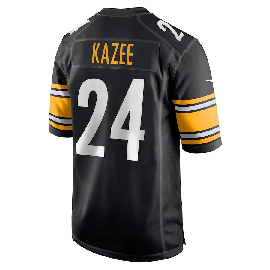 Pittsburgh Steelers #24 Damontae Kazee Black Game Player Jersey Stitched American Football Jerseys