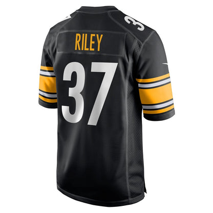 Pittsburgh Steelers #37 Elijah Riley Black Game Player Jersey Stitched American Football Jerseys