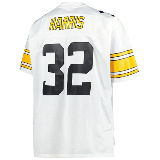 Pittsburgh Steelers #32 Franco Harris Mitchell & Ness White Big & Tall 1976 Retired Player Replica Jersey Stitched American Football Jerseys