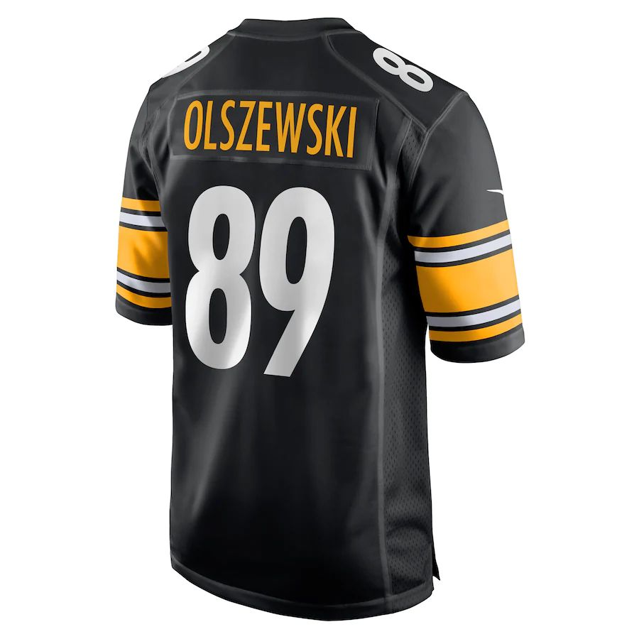 Pittsburgh Steelers #89 Gunner Olszewski Black Game Player Jersey Stitched American Football Jerseys