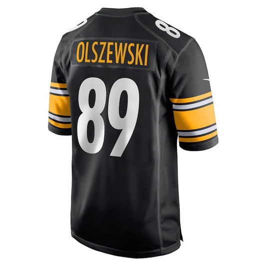 Pittsburgh Steelers #89 Gunner Olszewski Black Game Player Jersey Stitched American Football Jerseys