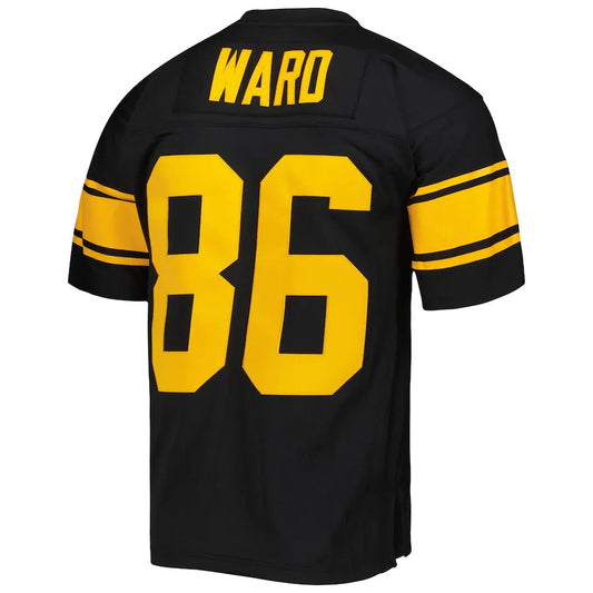 Pittsburgh Steelers #86 Hines Ward Mitchell & Ness Black Alternate 2008 Legacy Replica Jersey Stitched American Football Jerseys