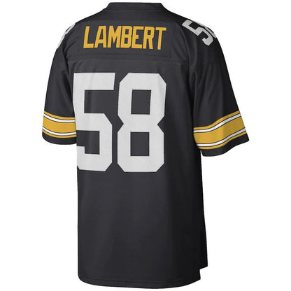 Pittsburgh Steelers #58 Jack Lambert Mitchell & Ness Black Legacy Replica Jersey Stitched American Football Jerseys