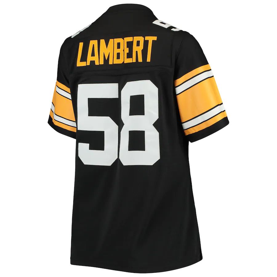 Pittsburgh Steelers #58 Jack Lambert Mitchell & Ness Black Legacy Replica Player Jersey Stitched American Football Jerseys