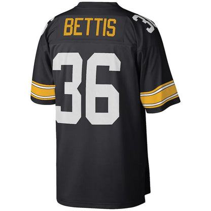 Pittsburgh Steelers #36 Jerome Bettis Mitchell & Ness Black Big & Tall 1996 Retired Player Replica Jersey Stitched American Football Jerseys