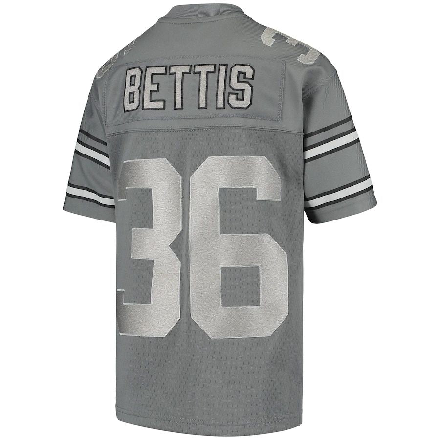 Pittsburgh Steelers #36 Jerome Bettis Mitchell & Ness Charcoal 1996 Retired Player Metal Replica Jersey Stitched American Football Jerseys