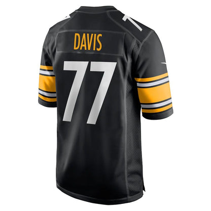 Pittsburgh Steelers #77 Jesse Davis Black Game Player Jersey Stitched American Football Jerseys