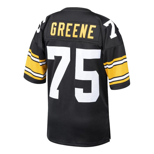 Pittsburgh Steelers #75 Joe Greene Mitchell & Ness Black 1975 Authentic Throwback Retired Play Stitched American Football Jerseys