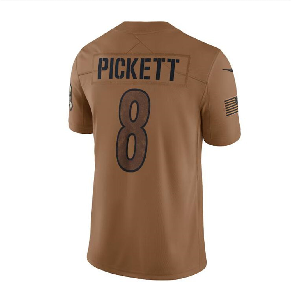 Pittsburgh Steelers #8 Kenny Pickett Brown 2023 Salute To Service Limited Jersey Stitched American Football Jerseys