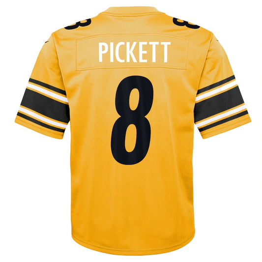 Pittsburgh Steelers #8 Kenny Pickett Gold Inverted Game Jersey Stitched American Football Jerseys