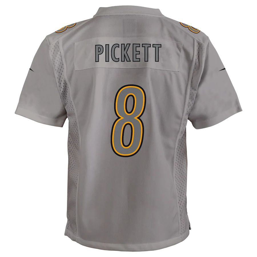 Pittsburgh Steelers #8 Kenny Pickett Gray Atmosphere Game Jersey Stitched American Football Jerseys