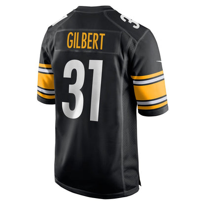 Pittsburgh Steelers #31 Mark Gilbert Black Game Player Jersey Stitched American Football Jerseys