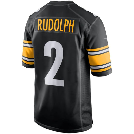 Pittsburgh Steelers #2 Mason Rudolph Black Game Player Jersey Stitched American Football Jerseys