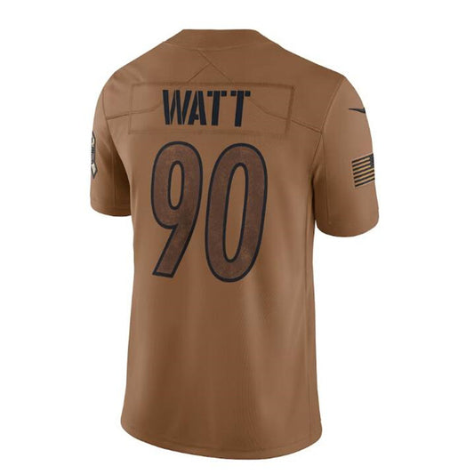 Pittsburgh Steelers #90 T.J. Watt Brown 2023 Salute To Service Limited Jersey Stitched American Football Jerseys