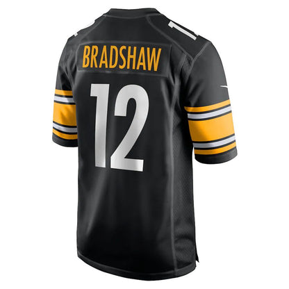 Pittsburgh Steelers #12 Terry Bradshaw Black Retired Player Game Jersey Stitched American Football Jerseys