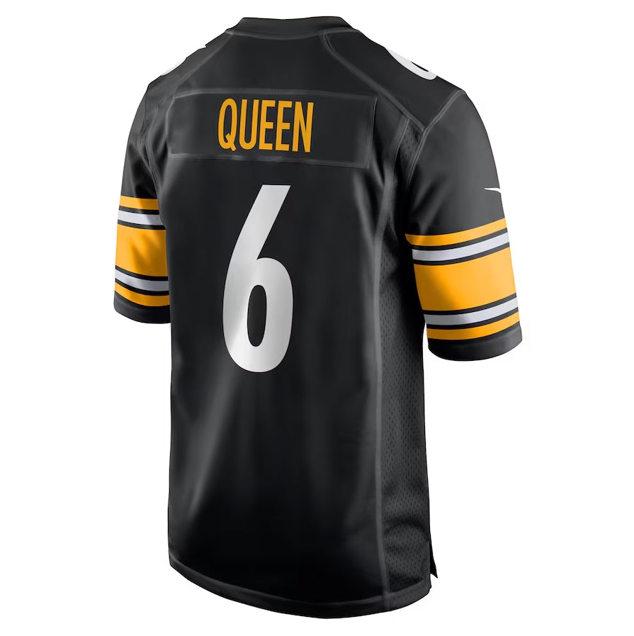 Pittsburgh Steelers #6 Patrick Queen Game Player Jersey - Black Stitched American Football Jerseys