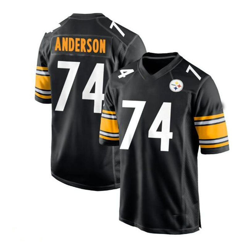 Pittsburgh Steelers #74 Spencer Anderson Game Player Jersey - Black Stitched American Football Jerseys