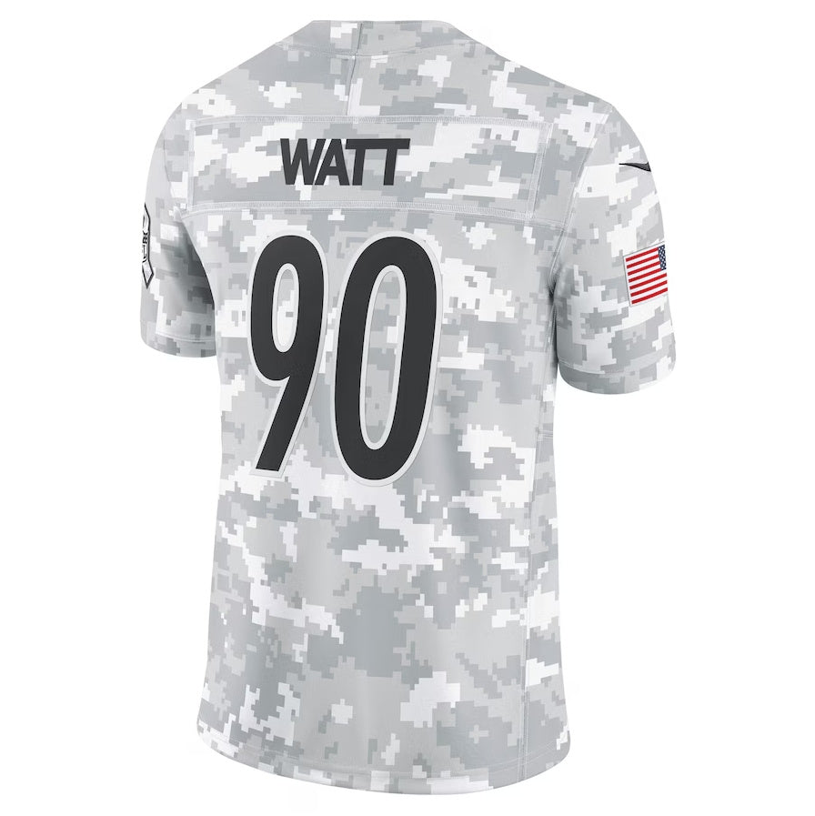 Pittsburgh Steelers #90 T.J. Watt Arctic Camo 2024 Salute to Service Limited Stitched American Football Jerseys