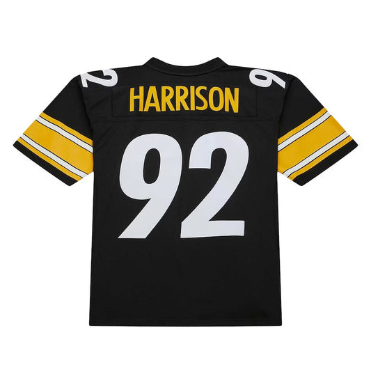 Pittsburgh Steelers #92 James Harrison Mitchell & Ness Black Legacy Replica American Football Jerseys