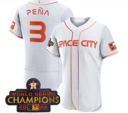 #3 Jeremy Pena Houston Astros  White collection replica-player Jerseys Stitches Baseball Jerseys