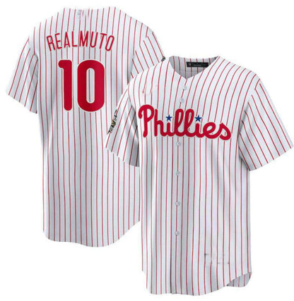 Philadelphia Phillies #10 J.T. Realmuto White 2022 World Series Home Replica Player Jersey Baseball Jerseys