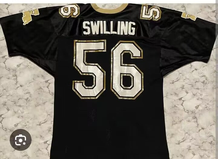 NO.Saints #56 Pat Swilling Black Game Jersey Stitched American Football Jerseys