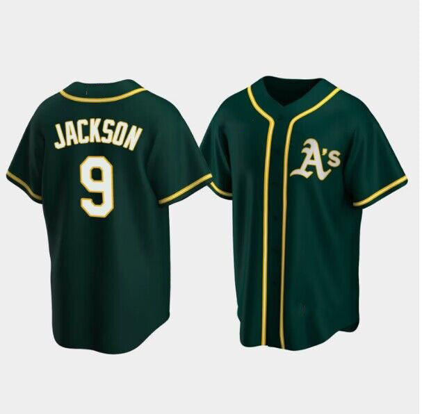 Oakland Athletics #9 Reggie Jackson Green  Baseball Jerseys