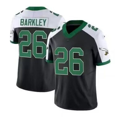 Philadelphia Eagles #26 Saquon Barkley Alternate Game Jersey - Black White American Football Jerseys