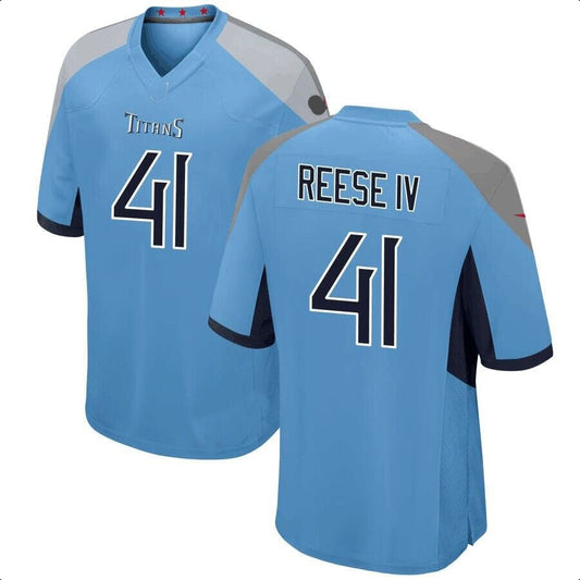 T.Titans #41 Otis Reese IV Light Blue Alternate Game American Football Jerseys