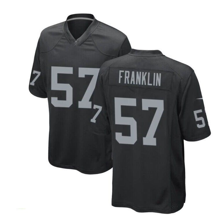 L.Raiders #57 TJ Franklin Black Player Game Jersey Stitched American Football Jerseys