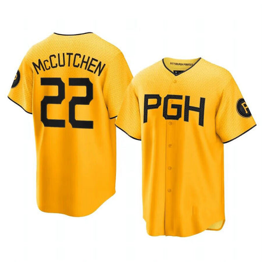 Pittsburgh Pirates #22 Andrew McCutchen Yellow Home Limited Baseball Stitched Jersey