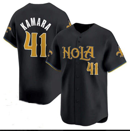 NO.Saints #41 Alvin Kamara Black With Patch Fashion Baseball Stitched Vapor Premier Limited Jersey