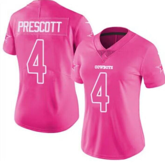 Dallas Cowboys #4 Dak Prescott Pink Game Jersey Stitched American Football Jerseys