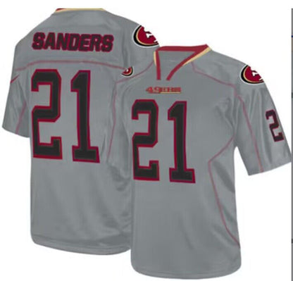 San Francisco 49ers #21 Deion Sanders Gray Player Game Jersey Stitched American Football Jersey