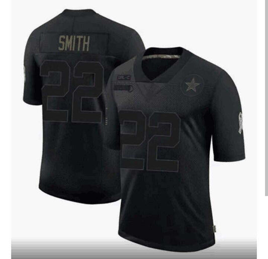 Dallas Cowboys #22 Emmitt Smith Vapor Limited 2020 Salute to Service Black Stitched American Football Jerseys