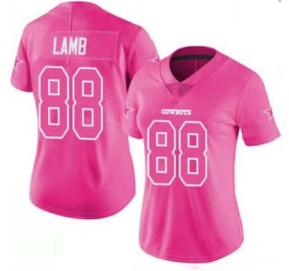 D.Cowboy #88 CeeDee Lamb Pink Stitched Limited Rush Fashion Stitched American Football Jerseys