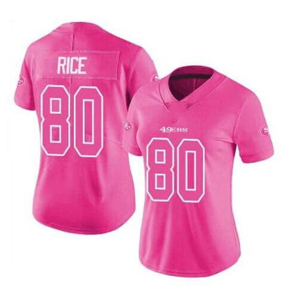 San Francisco 49ers #80 Jerry Rice Pink Stitched Limited Rush Fashion Stitched American Football Jerseys