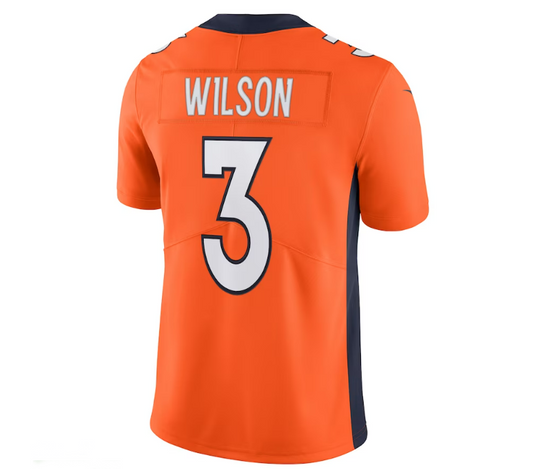 Denver Broncos #3 Russell Wilson Team Vapor Limited Jersey - Orange Stitched American Football Jerseys