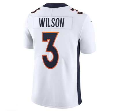 Denver Broncos #3 Russell Wilson Team Vapor Limited Jersey - White Stitched American Football Jerseys