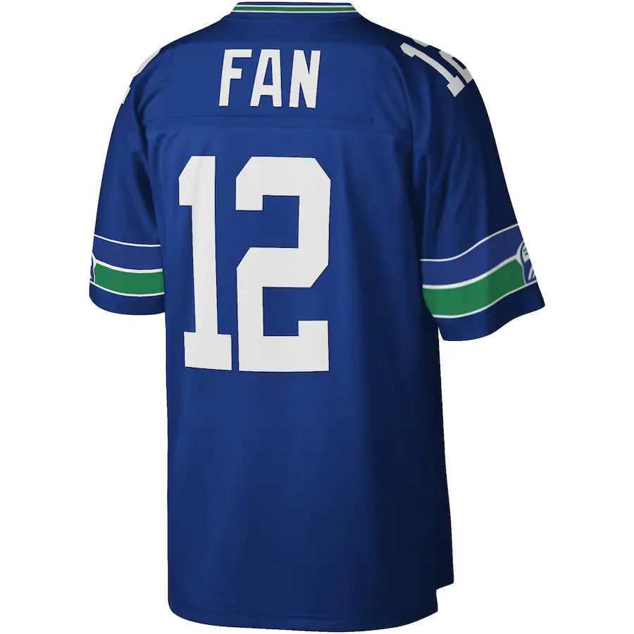 S.Seahawks #12 FAN 12s Mitchell & Ness Royal Legacy Replica Jersey Stitched American Football Jerseys