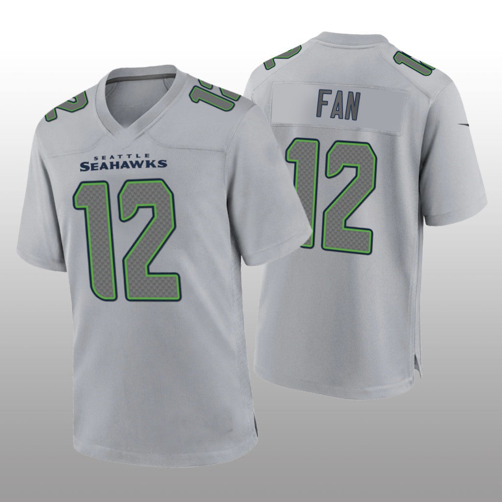 S.Seahawks #12  Fan Gray Atmosphere Game Jersey Stitched American Football Jerseys